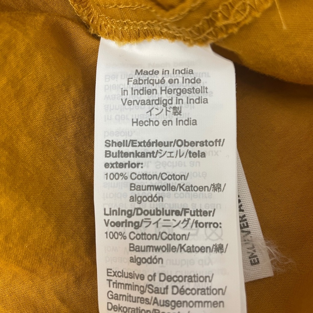 Point Sur J.Crew Mustard Yellow Pom Pom Tiered Midi Dress Womens 8 Cotton Boho - Picture 7 of 13